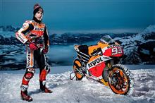 MotoGPマシンで雪山とはね・・(-o-;)