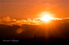 1月9日の夕日と何の脈絡もない「13日の金曜日」西新宿摩天楼