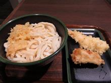 今日のディナーは、「麦まる」ぶっかけ290円、とり天海老天240円