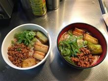 昼食は焼葱素麺