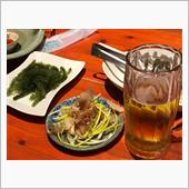 沖縄料理屋で飲んでるよ