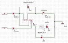ドアスイッチ連動ウェルカムライトとフットライト回路図