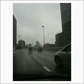 雨の中