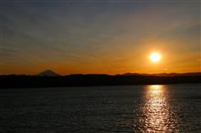 多摩湖夕景（2017年10月23日）台風一過です
