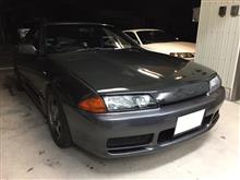 スカイライン　カーボンボンネット　クリアーハゲ　愛知県豊田市　倉地塗装　KRC