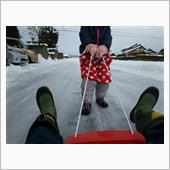 雪遊び終了