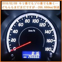 2018/02/09 キリ番でもゾロ番でも無く…どちらもまだまだですが…266,666km到達♪