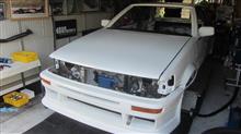 AE86 後期2ドア レビン フルレストア・コンプリートカー製作 その18「オイルクーラー、排気系、外装」