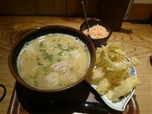 お嫌いですか１５7　二〇加屋長介　鶏だしうどん（つくね入り）＆こぼうのてんぷら