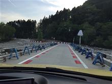R473原田橋仮設道路を行く