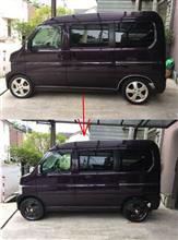 バモス　車高戻しとホイル・タイヤ変更