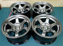 RAYS-TE37-14インチの大きなリム曲り潰れ割れ修理から溶剤ハイパー塗装(DBK) RAYS-TE37-14インチの大きなリム曲り潰れ割れ修理から溶剤ハイパー塗装(DBK)