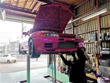 クルーズ 朝イチ ハセ君３２ サーキット走行後点検！