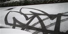 雪の降る千葉市内で #日産リーフ の #propilotparking を試してみたら雪の上にステキな模様が描かれていた