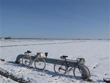 雪化粧の稲敷サイクリング