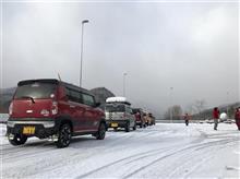 【スノーアタック】ハスラーで雪道走ってきた！【プチ車中泊も】