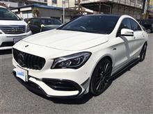 【メルセデス・ベンツ　CLA45　エアロパーツクリア塗装・取付等】　神奈川県よりご来店のお客様です。　