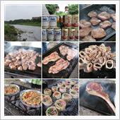 観戦仲間とBBQ