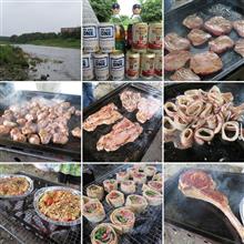 観戦仲間とBBQ