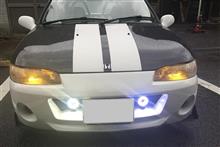 「LED フォグランプ U7 L-FS Hi/Lo/ストロボ 3モ-ド切替イカリング付き」取付け