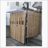 『片屋根車庫を単管で囲み板を ...