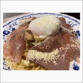 息子、カルボナーラをつくる