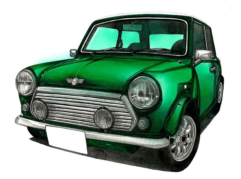 Mini Cooper 塗り絵屋のブログ 車とバイクの手描きイラスト絵を載せるブログ みんカラ