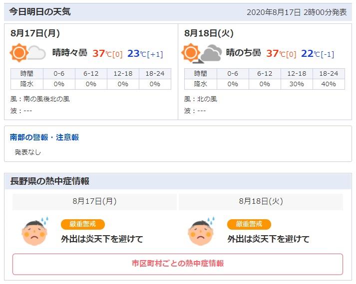 これから南信へ 東京以上の猛暑の予感 みやもっちゃんのブログ タイトロープレーシング 遠い碧い海を眺めて みんカラ