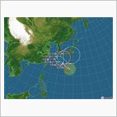 台風が...ゆっくりと近づい ...