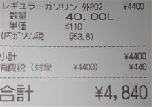 ガソリンを給油したからタイヤ履き替え後の燃費がわかったよ