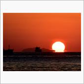 今シーズン初、達磨夕日