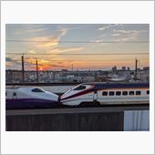 鉄道博物館からの夕日になります