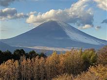 富士山おかしな雪化粧