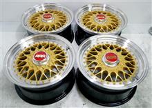 BBS-RS15インチ/アウトリム交換パウダーゴールド＆ポリッシュフルパウダーコート