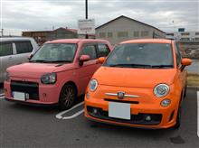 アバルト500 とツーショット　いいなーアバルト 