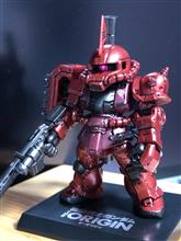 続✖️58【ガンダムコンバージ】THE ORIGIN シャア専用ザクII（劇場限定メタリックver.）の墨入れと部分塗装