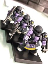 続✖️63【ガンダムコンバージ】ザクI（黒い三連星カラー）の墨入れと部分塗装