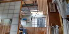 酔楽ノ間、天井張替え作業中