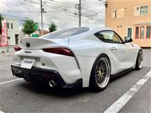 オーラだだ漏れのGRスープラにダイヤモンドゴールドディスク&#215;ブラックブライトダイヤカットリムの“BBS LM”を装着!! LMのこのカラーは白いボディにホントよく似合います。