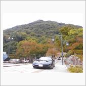 昭和レトロカーと鳥取城跡