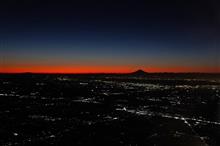 成田上空から見えた富士山