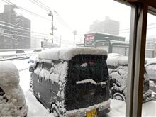 昨日までと打って変わって雪！