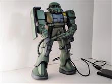 旧キット1/60ザクにカメラとサーボモーターを仕込む