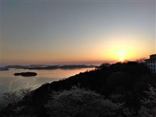 王子ヶ岳レストハウス展望台からの夕陽