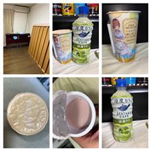 片付け＋五等分の花嫁5種類のフルーツミックス・三玖＋綾鷹カフェ抹茶ラテ。