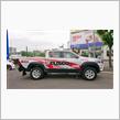 CUSCO RACINGのトヨタハイラックスレボは、本気の競技車両なので凄みがみなぎっています。ただいま、そんなスペシャルなハイラックスをただいま展示中!!