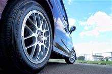 “BBS&#215;REGNO”を装着!! 家族のために車高は落とさず、乗り味向上＆大人の雰囲気に仕上げたくてもうひとつのサスペンション“タイヤ･ホイール”を交換しました。