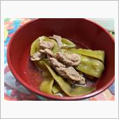 えんどうと豚肉の煮物