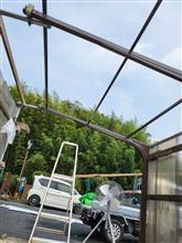 ムーヴのカーポートの屋根を張り替え・・・(;&#180;д｀)