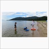 琵琶湖で遊泳。